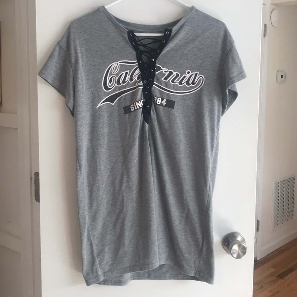 Lace up tee shirt